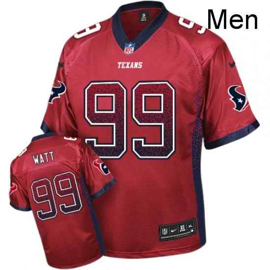 Men Nike Houston Texans 99 JJ Watt Elite Red Drift Fashion NFL Jersey